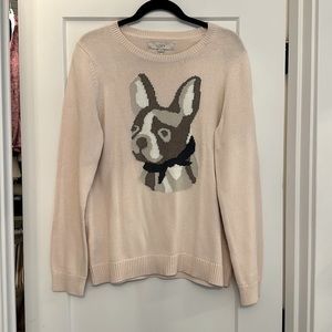 Large Loft French Bulldog Pink Sweater